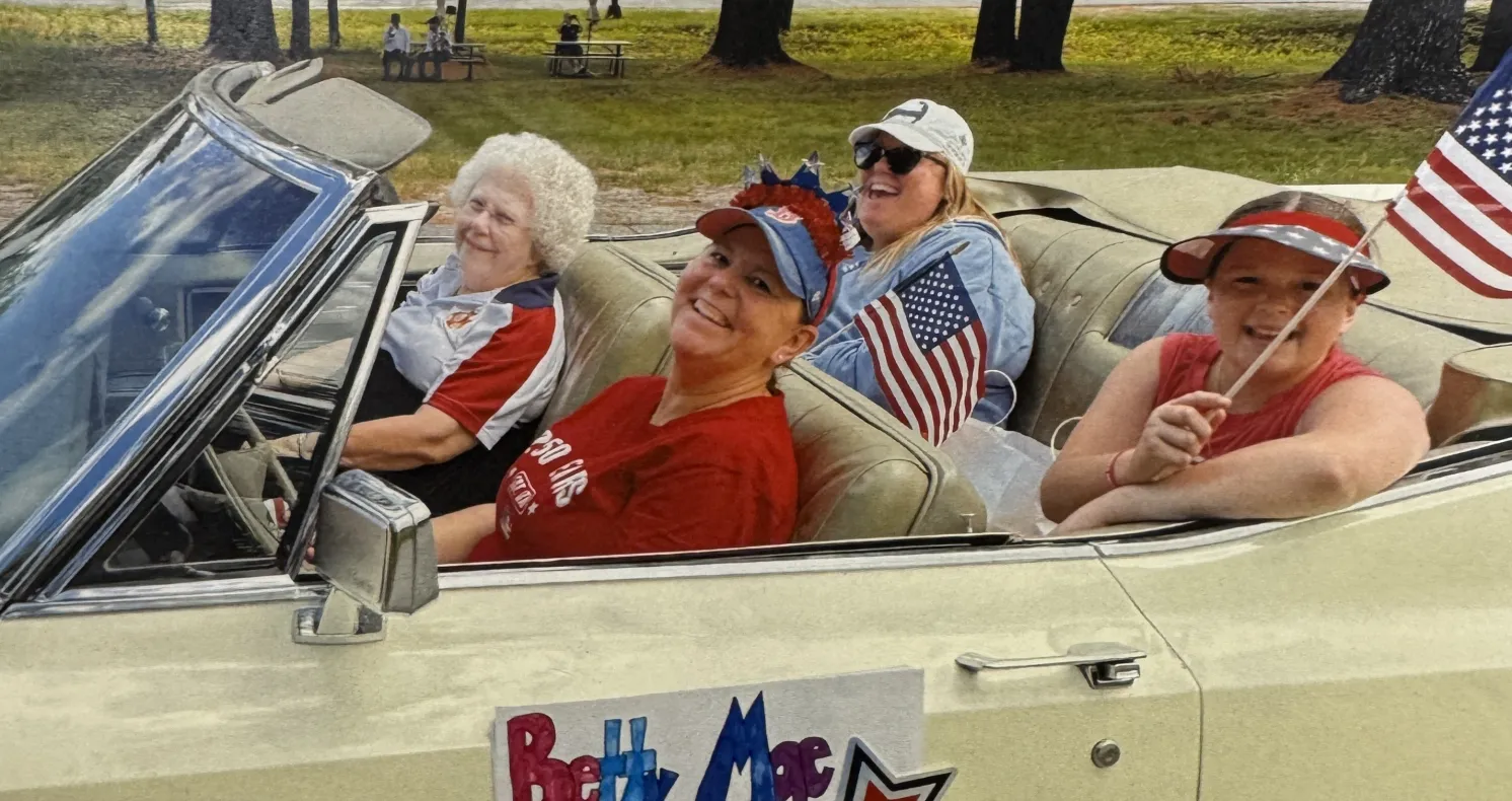 Betty Mae Tenney - Front passenger seat, Grand Marshal