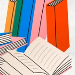 jewel toned illustrations of books
