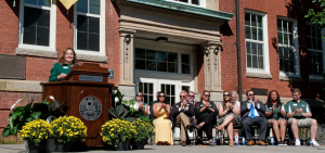 President Hodge at podium for State of the University Sept 4 2024