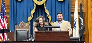 Stephanie Marchetti and Rep Jon Zlotnik at Statehouse in May 2023