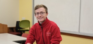 Student Cameron Davis in Percival classroom