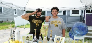Fitchburg State student and veteran running the Sour Sergeant lemonade stand.