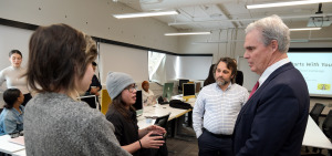 District attorney Joseph Early visits Kyle Moody's class