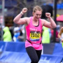 Kacey Morin running the marathon.