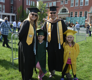 MBA graduate Katie Richards and family