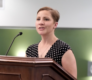 Laura Garofoli accepts Faculty Award for Service 2024
