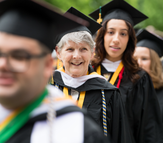 Photo of M Shirley Martin in processional May 2024
