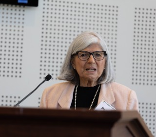 George B. James Alumni Achievement Award, widow, Patricia (Barbaresi) James 