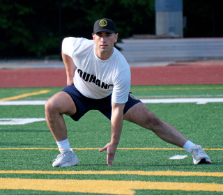 Jack Rouhana 9th ROC doing physical fitness at Elliot Field