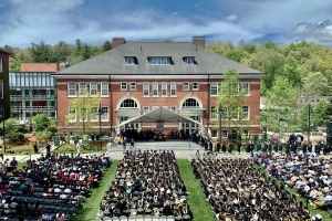 View of commencement stage from Percival POV May 2022