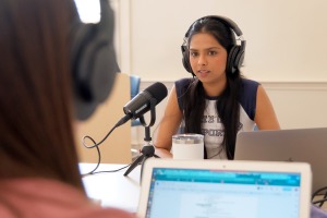 Podcasting student
