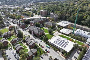 Drone shot of main quadrangle October 2023