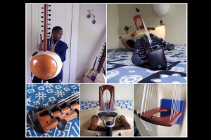 Collage of images of West African string instrument