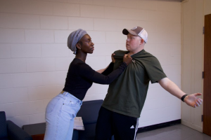 Actors rehearse for Spring 2025 theater production