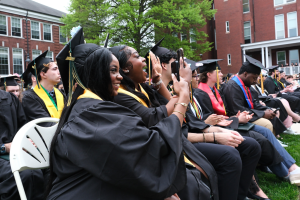 Graduating students cheer at undergraduate commencement Spring 2025