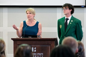 Presentation with Professor Covino and student and Presidential Ambassador Matthew Gill