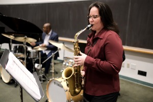 Music area faculty recital Amy McGlothlin playing instrument 