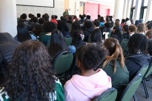 President Hodge speaks during Accepted Student Visit Day