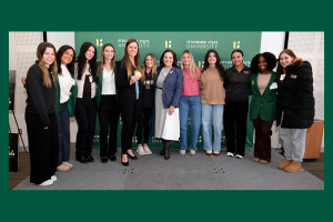 She Soars Luncheon with students with Gigi Marvin and President Hodge