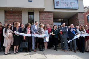 Ribbon-cutting Welcome Center celebration