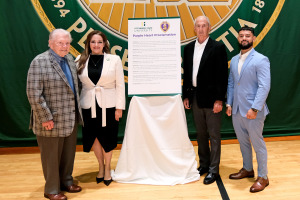 Purple heart designation with Donna Hodge, Joe Byrne, Mike Fiorentino, Andres Crespo
