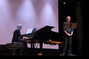 Faculty recital signing by Jonathan Harvey