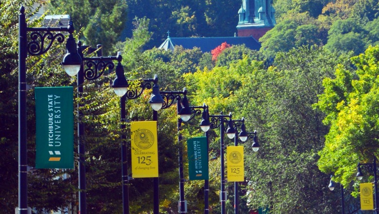 University banners on North Street near campus