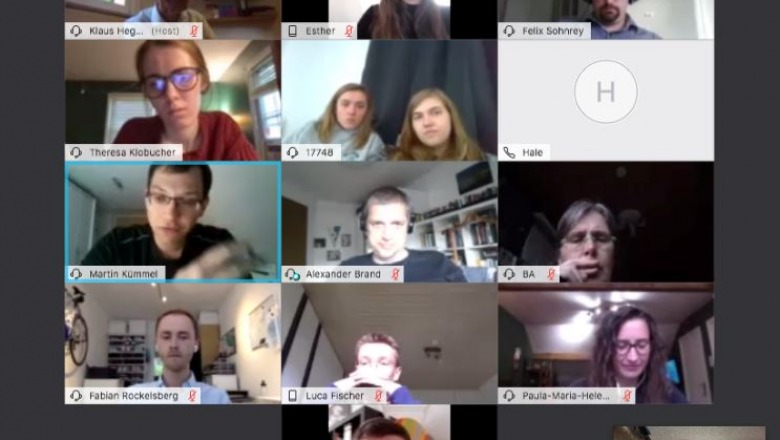 Screenshot of students and faculty researchers from Fitchburg State and Rhine Waal University in Germany