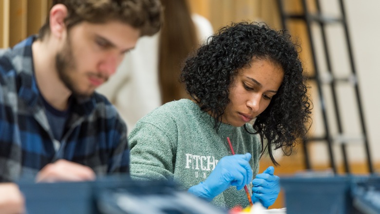 Students painting