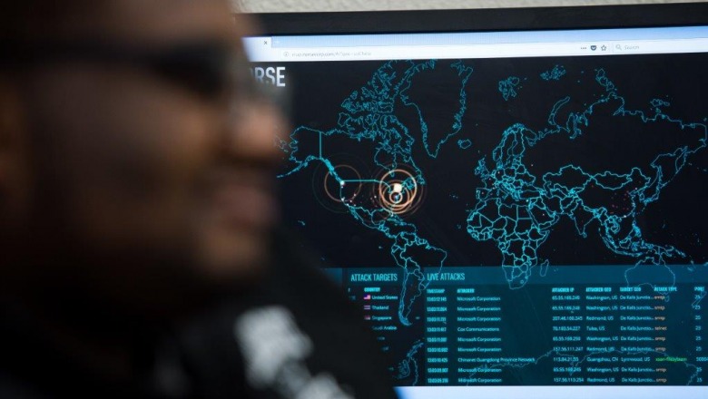 Student in cybersecurity classroom