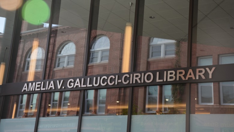 A shot of the library glass up close. 