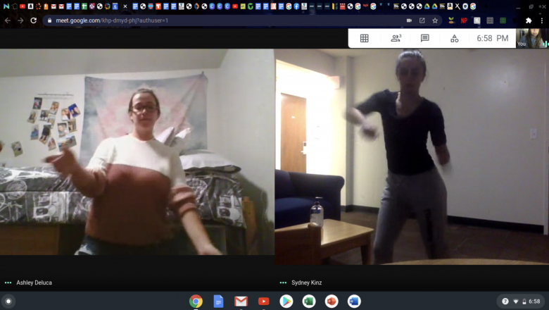 Students participate in virtual dance lesson