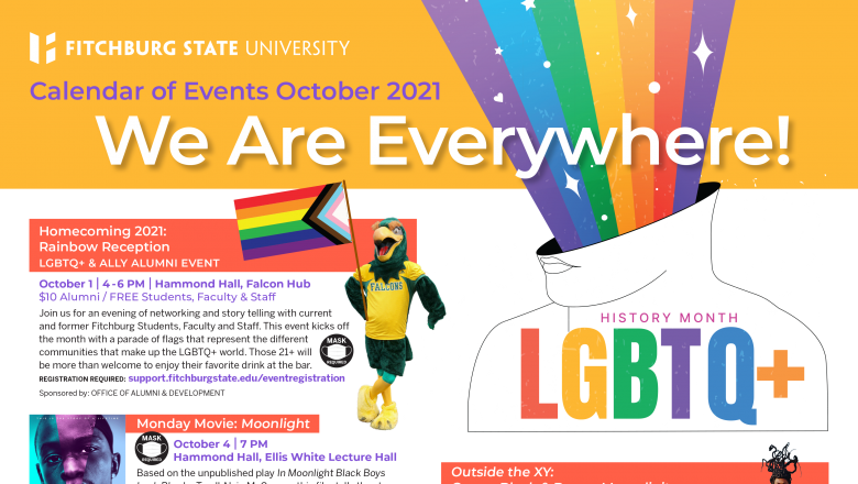 Poster for LGTBQ+ History Month events in October 2021
