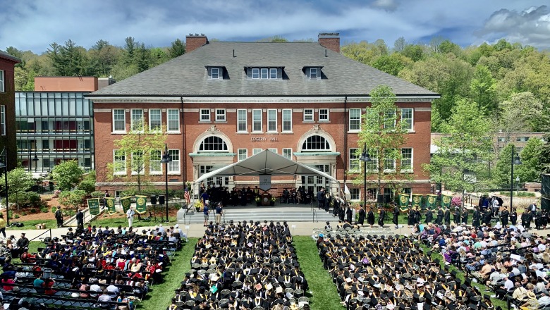 View of commencement stage from Percival POV May 2022