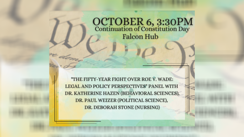 Flyer for Roe v Wade discussion Oct 6 2022