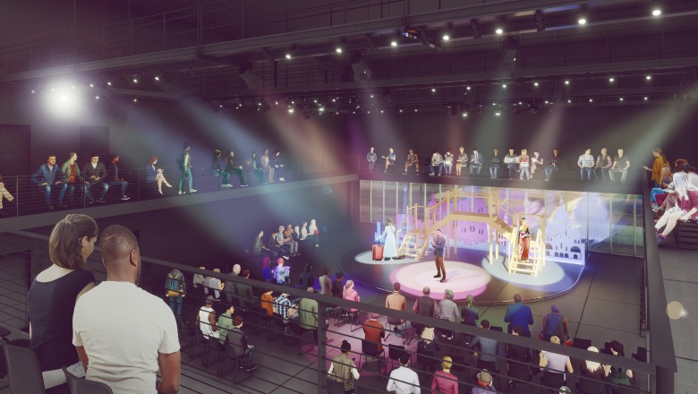 Rendering of black box theater to be built in downtown performing arts center