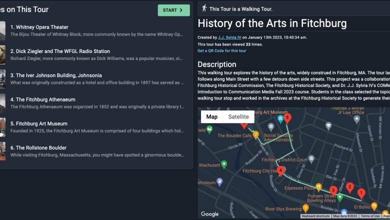 Screenshot of arts history tour launching Jan 2023