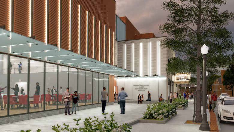 Architectural rendering of exterior of theaterLAB