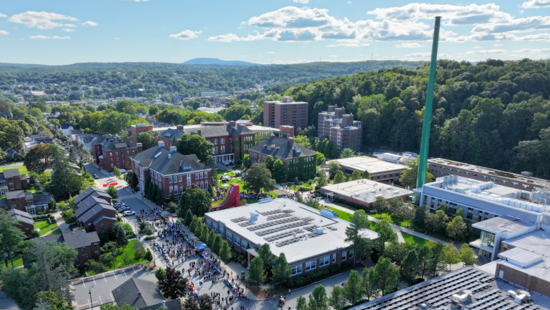 Aerial view of campus September 2023