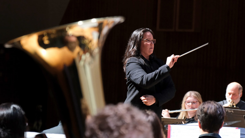 Concert Band with Amy McGlothlin conducting in Weston Auditorium