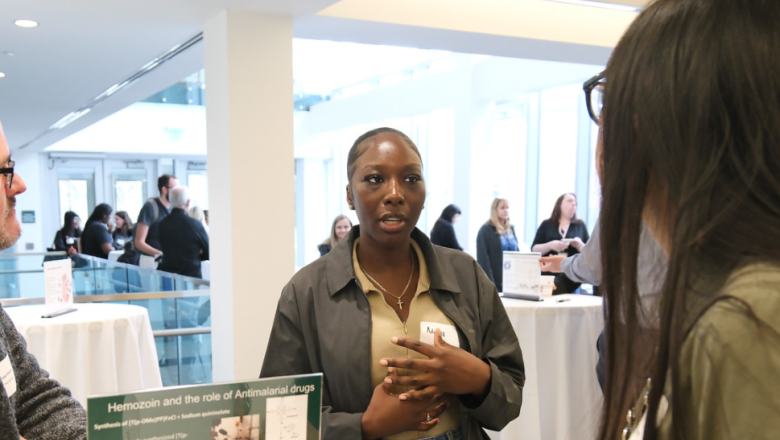 Biology student Adama Bangura at research talk