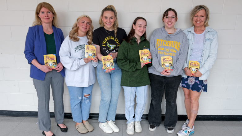 Katharine Covino and students pose in McKay May 2024