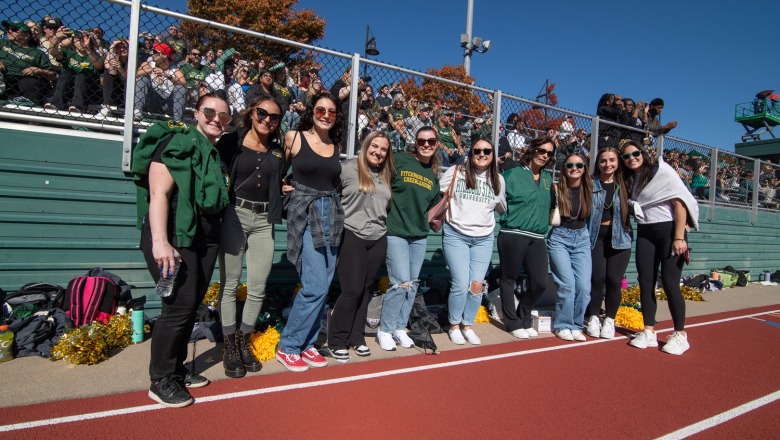Homecoming with students in 2024 at Elliot Field