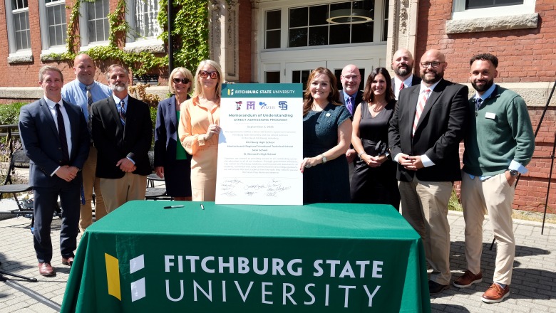 Memorandum of Understanding agreement signing, State of the University celebration, free tuition Fitchburg schools