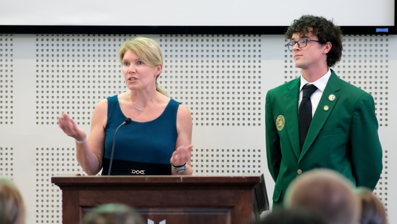 Presentation with Professor Covino and student and Presidential Ambassador Matthew Gill