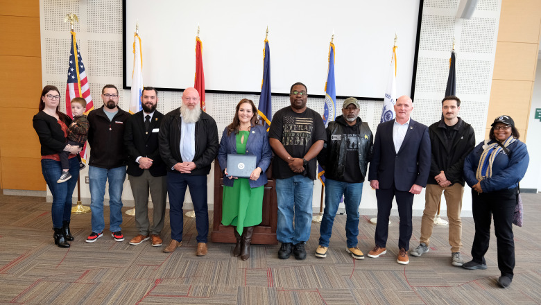 Veterans Day recognition ceremony at Hammond Hall