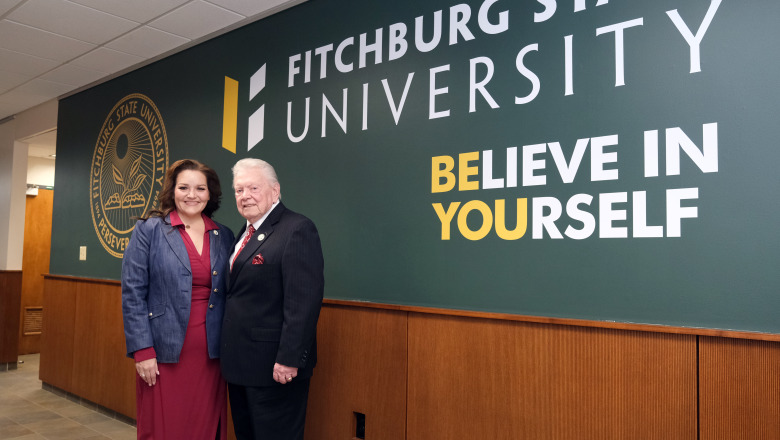 President Hodge and Board of Trustees member Joe Byrne