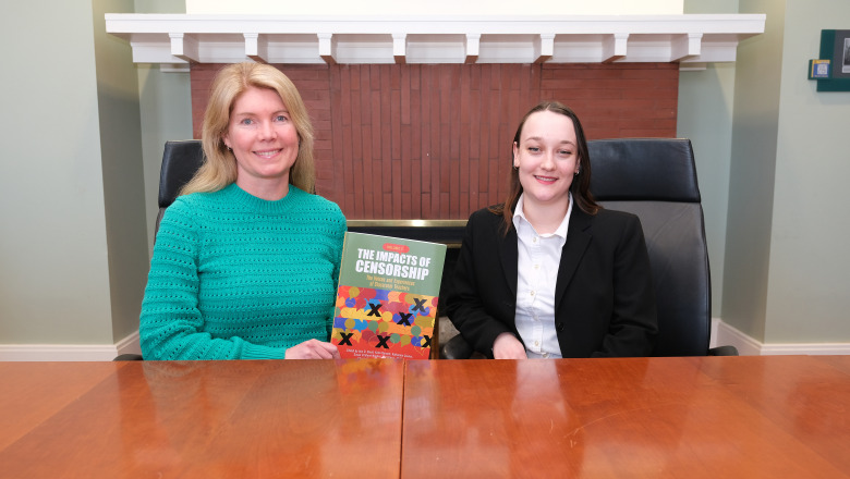 Katy Covino and student Caitlin Moriarty censorship co-authors