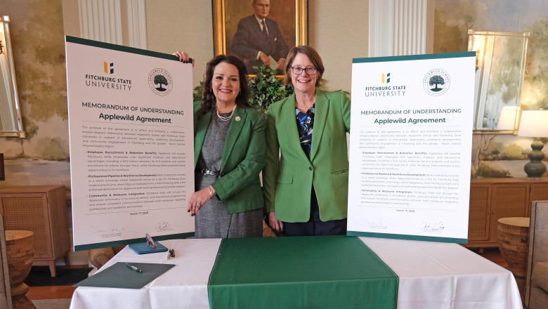 MOU signing at Applewild with President Hodge and Applewild Head of School Amy Jolly