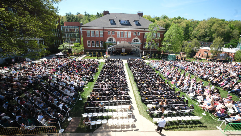 Graduation 2026 full view with Edgerly Hall